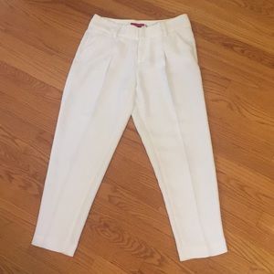Alice & Olivia Pleated White Pants